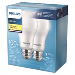 2PQ Ampoules DEL Givrées A19 100W E26Blanc Doux Non-Gradable