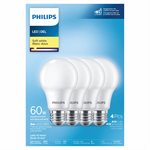 4PK Frosted LED Bulbs A19 60W E26 Soft White Non-Dimmable