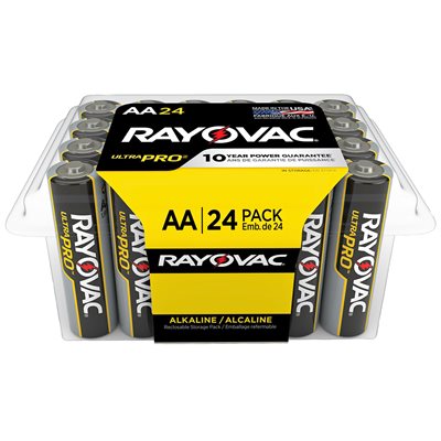 24PQ Piles Alcalines Rayovac Ultra Pro AA