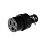Electrical Grounded Connector 15A-125V 2-Pole 3-Wire Black
