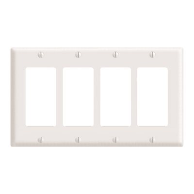 Plaque Murale Decora Duplex GFCI 4-Gang Blanc