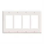 Plaque Murale Decora Duplex GFCI 4-Gang Blanc