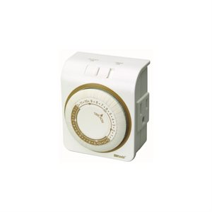 Indoor 24-Hour Heavy Duty Mechanical Timer w / Grounded Outlet