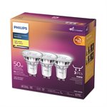 3PK Clear LED Bulbs PAR16 50W GU10 Soft White Warm Glow Dimmable