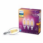 3PQ Ampoule DEL Transparente Lustre Ultra Définition B11 E12 5W=60W 500lm Blanc Doux