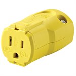 Electrical QuickGrip Female Connector 15A-125V 3-Wire Yellow