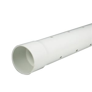 PVC Pipe 3in x 10ft Perf BNQ White-ONTARIO / QC ONLY