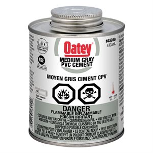 PVC Cement With Brush 475ml #40 Grey