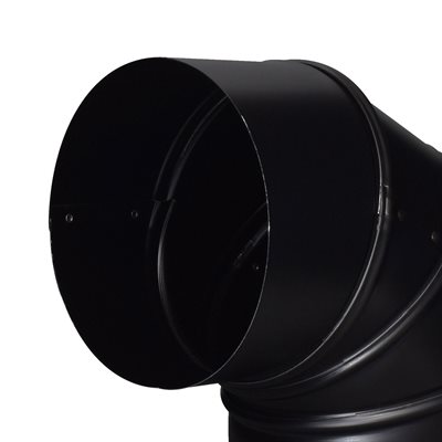 Black Stove Pipe 24G 7in X 90in Elbow