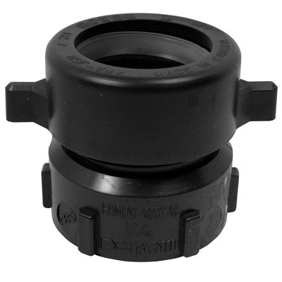 Adaptateur De Siphon En ABS Mâle 1½po x 1¼po Noir