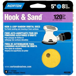 Hook & Loop Disc 5in 8 Hole 120g