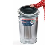 Garbage Can with Lid Galvanized Steel 117l / 31gal