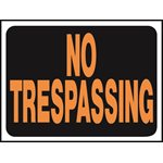 10pk Sign No Trespassing 8.5in x 12in