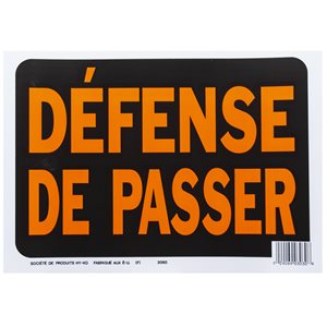 10pk Sign Defense De Passer 8.5in x 12in