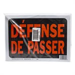 10pk Sign Defense De Passer 8.5in x 12in