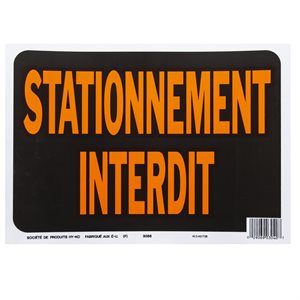 10pk Sign Stationnement Interdit 8.5in x 12in