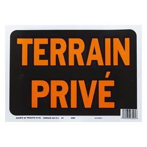 10pk Sign Terrain Prive 8.5in x 12in