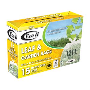 15PC Leaf & Garden Collection Bags 30x48in Clear