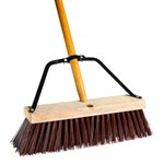 Ryno Barn Push Broom 16in With 60in Braced Wood Handle Extra Coarse