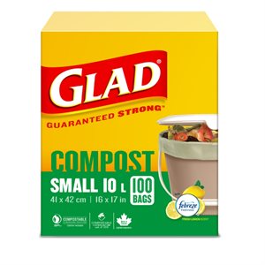 Glad Household Compost Bags Small 10L 16x17in 100ct