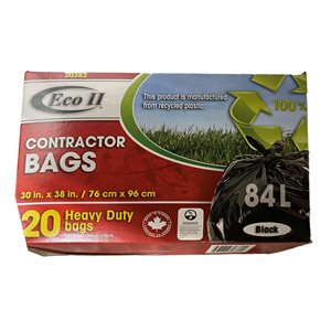 Contractor Garbage Bags 30x38in Black 20PC