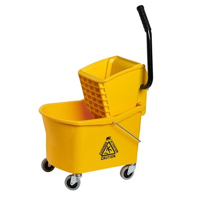 Seau À Serpillière & Combo D'Essoreuse Latérale 32Qt Jaune