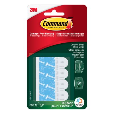 Command™ Outdoor Refill Strips Small White 16pk