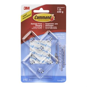 Command™ Jewelry Hanging Rack Clear