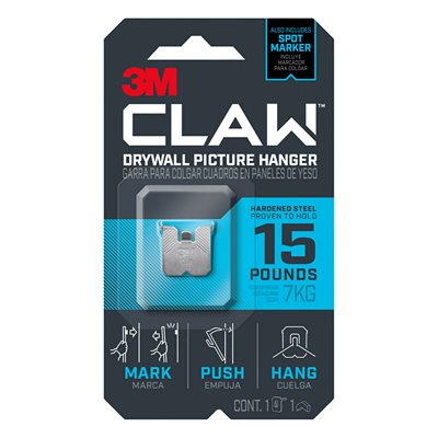 CLAW™ Drywall Picture Hanger with Spot Marker 15 Lb
