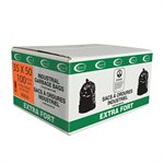 100PC Industrial Extra Strong Garbage Bags 35x50in 1.35mil Black