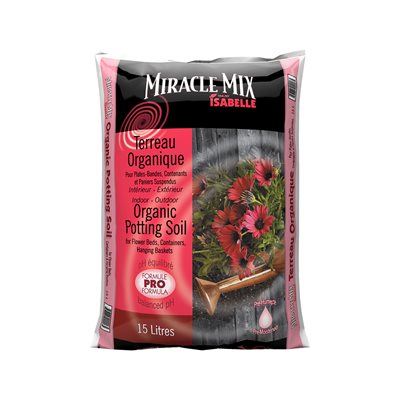 Miracle Mix Organic Potting Soil For Containers & Hanging Baskets 15L