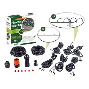 Drip Irrigation Kit for Planters 24 Drippers and 2 water supply lines