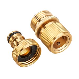 2PC Set Brass Quick Connect Hose Connector Tap End 1 / 2in