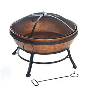 Avondale Round Firepit Bowl 31in Antique Copper