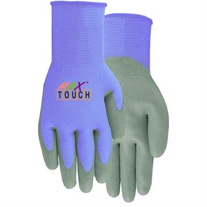 1Pr Gloves Work Ladies Max Grip Touch Screen Compatible Size: M Orange / Purple