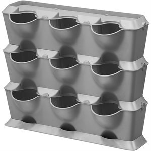 Vertical Planter Set 3-Tier Plastic with 9 Pockets