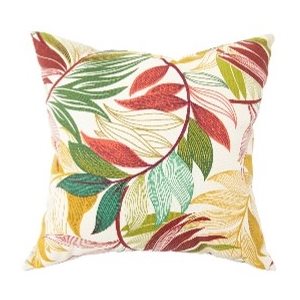 Outdoor Toss Pillow 16in x 16in Red / Multi Leaf