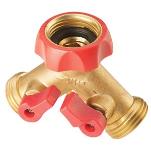 Hose Y Control Valve with Shut-off Levers Brass
