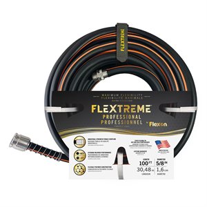Water Hose Flextreme Synthetic Rubber 5 / 8in x 100ft Black