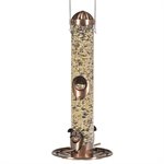 Wild Bird Feeder Metal Tube Copper Finish 2in1 Ports Holds 1.8lb