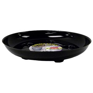 Plant Saucer Black Vinyl Heavy Footed Round 10in