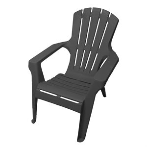 Adirondack II Plastic Patio Stacking Chair Grey