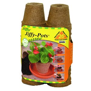 Jiffy Peat Moss Pots Round 2in 26Pk