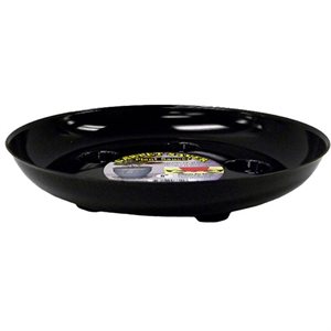 Plant Saucer Black Vinyl Heavy Footed Round 12in