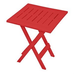 Patio Folding Side Table Plastic Red Explosion