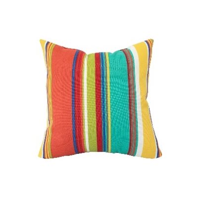 Outdoor Toss Pillow 16in x 16in Red / Multi Stripe