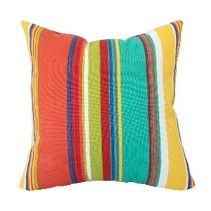 Outdoor Toss Pillow 16in x 16in Red / Multi Stripe