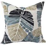 Outdoor Toss Pillow 16in x 16in Grey / Black Geo Leaf