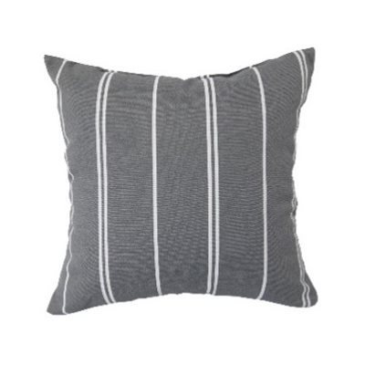 Outdoor Toss Pillow 16in x 16in Grey / White Stripe