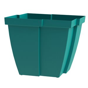 Quattro Contemporary Planter Plastic Square 15.5x15.5x13.25in Blue
